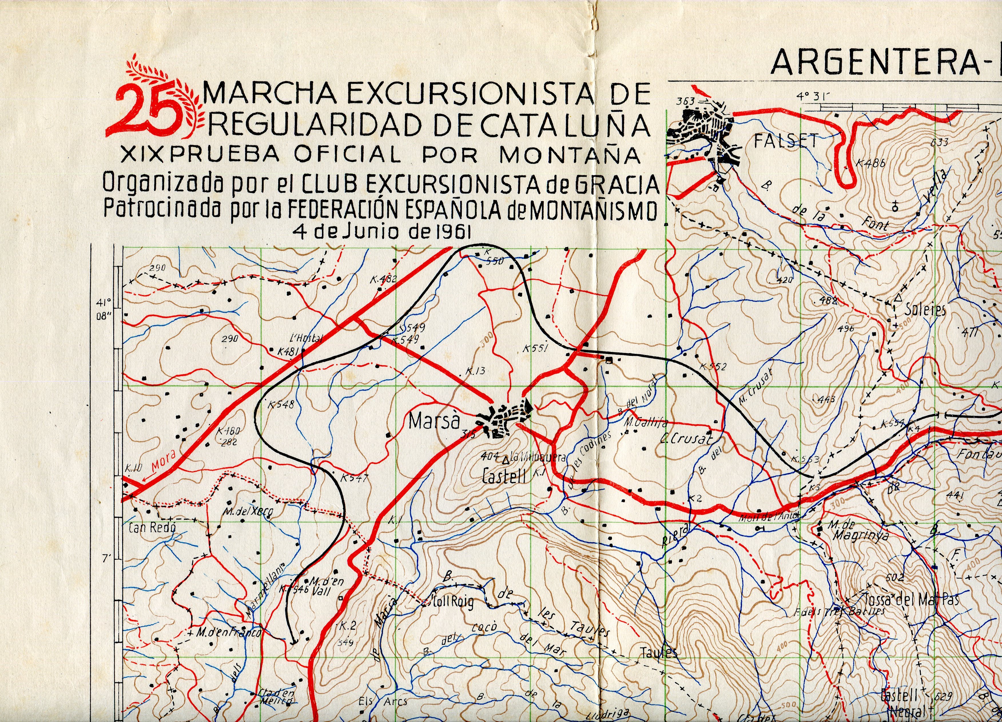 25 Marcha Excursionista de Regularidad de Cataluña : XIX Prueba Oficial po Montaña - Portada